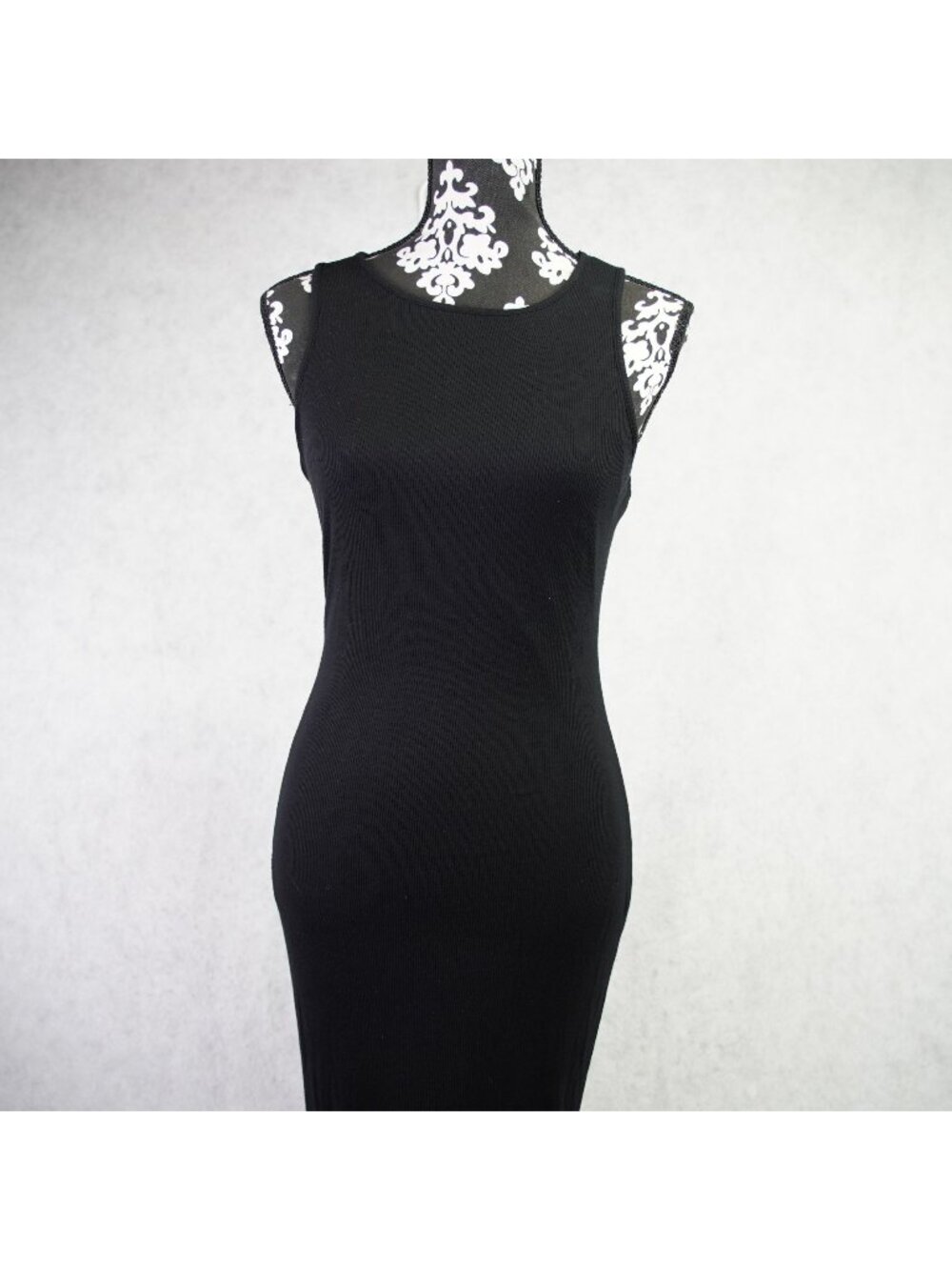 Marine Layer Womens Lexi Ribbed Fit & Flare Midi Tank Dress Size Small BLack